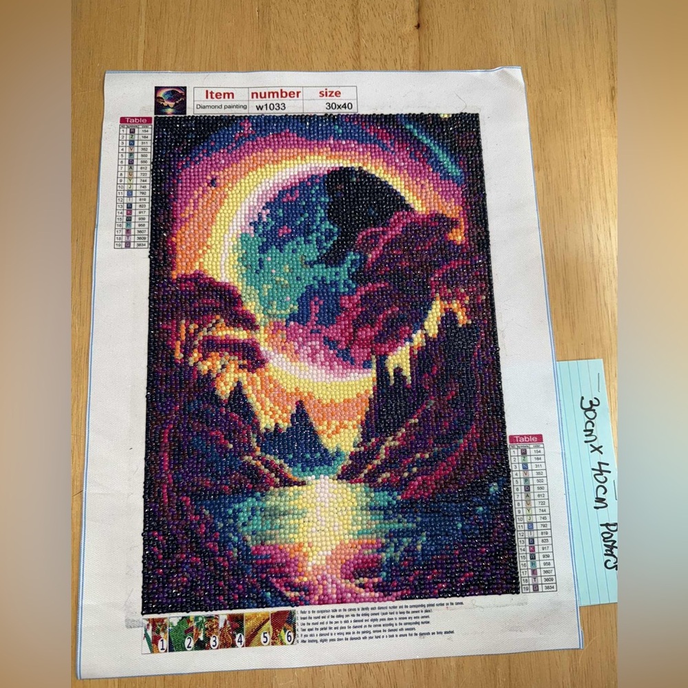Completed by a cancer survivor Colorful Diamond Art poster 30 x 40 cm
